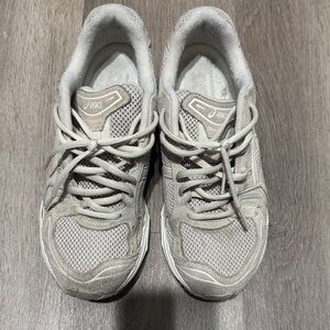 ASICS Light Beige Mesh Lace-Up Sneakers